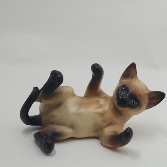 Vintage Lefton's Siamese Playing Kitten Cat Figurine Porcelain 1960's #H4032 - Picture 2 of 12